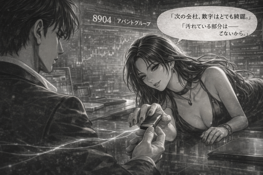 次章予告 8904 アバントグループ｜数字は綺麗だが真実は未公開 投資心理 × テクニカル分析 を描く 金融漫画 次夜への扉