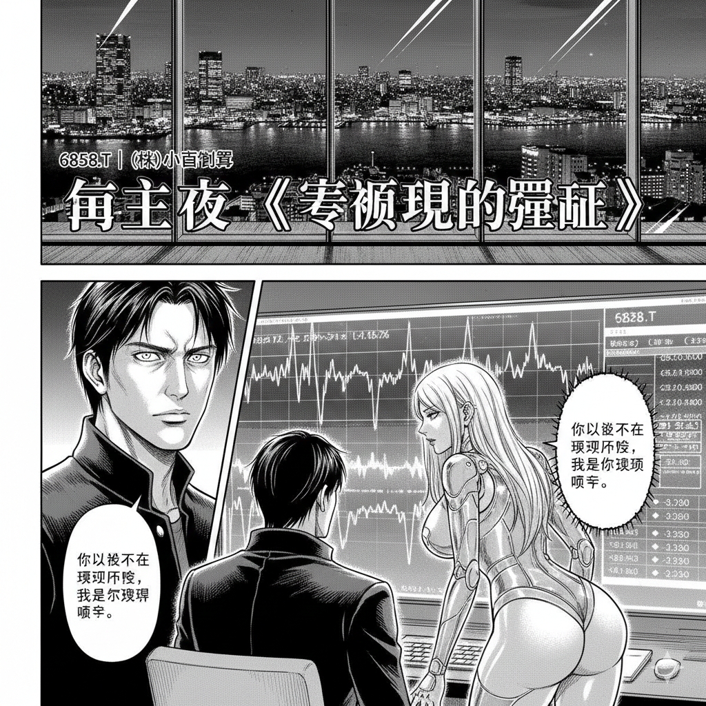 出来高が静かに膨らむ夜、スクリーニングに浮かんだ6858は仕手株の影をまとい、PTSの闇で新しい物語を始める。