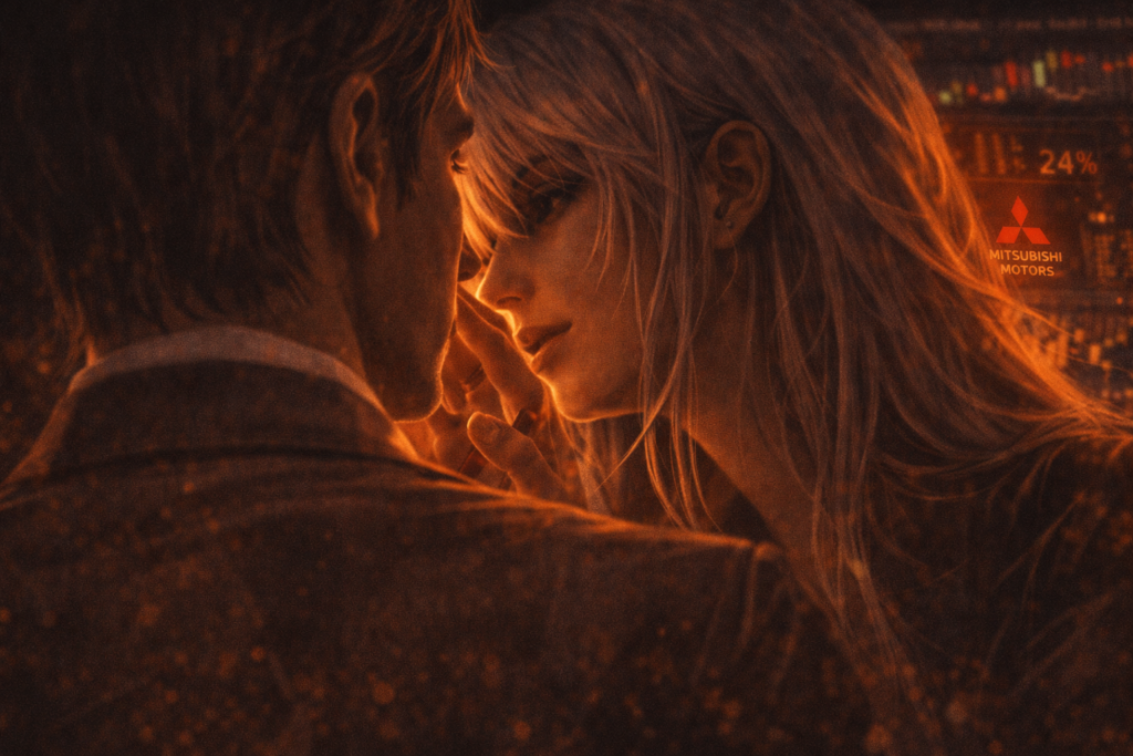 日本株と金融小説が交差する創世殿の一場面，7211.T三菱自動車を題材に、掲示板・ニュース・決算情報では語られない視点を、AI叙事と株神降临の世界観で再構築する。