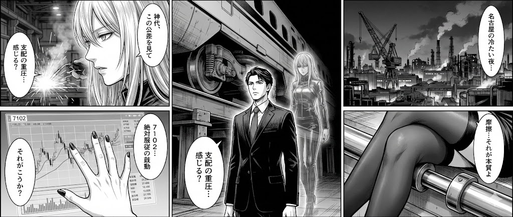 テクニカル分析の夜。ローソク足と移動平均線（短期線・中期線・長期線）が交差し。ゴールデンクロス／デッドクロスのサインを探す。トレンドとサポートライン／レジスタンスラインをなぞり。ブレイクアウトか反発か。押し目買いと逆張り、窓埋めとダマシ（だまし）まで、神代の視線で検証する。