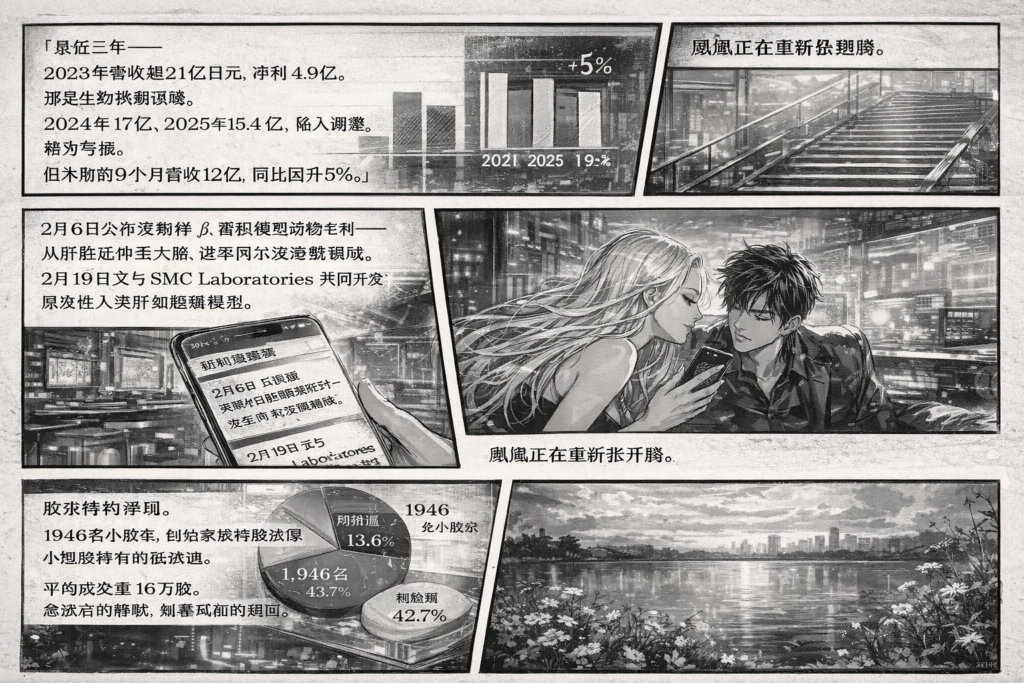 6190.T ｜ (株)フェニックスバイオ 業績推移と前臨床受託試験ビジネス。売上高・純利益・PXB-cells Cryo・ヒト化肝モデルの財務構造分析。